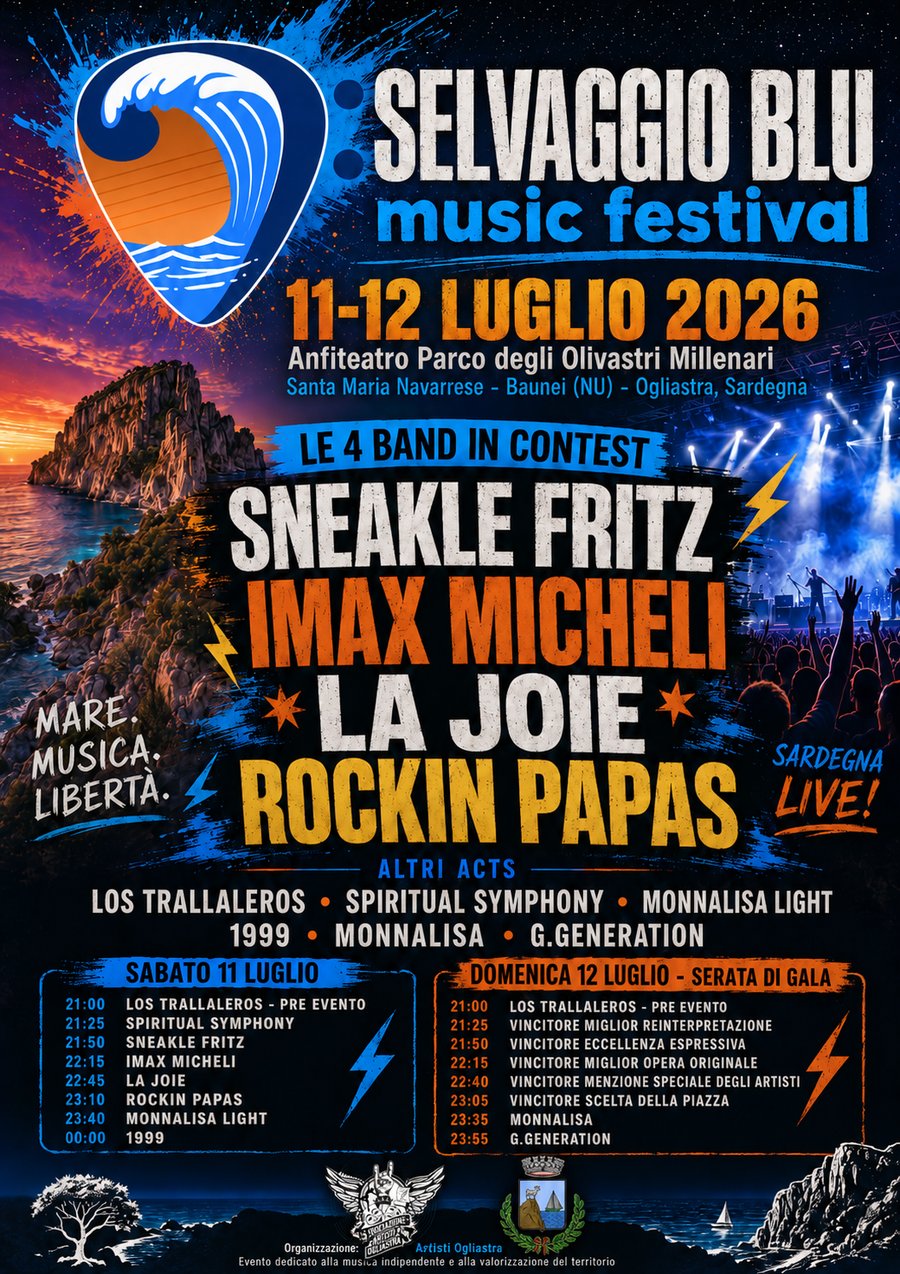 Locandina ufficiale Selvaggio Blu Music Festival 2026