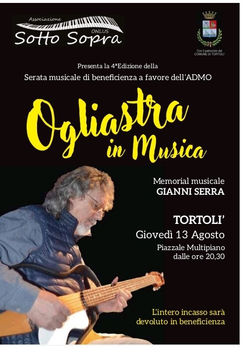 Ogliastra in Musica, memorial musicale Gianni Serra, giovedì 13 agosto a Tortolì